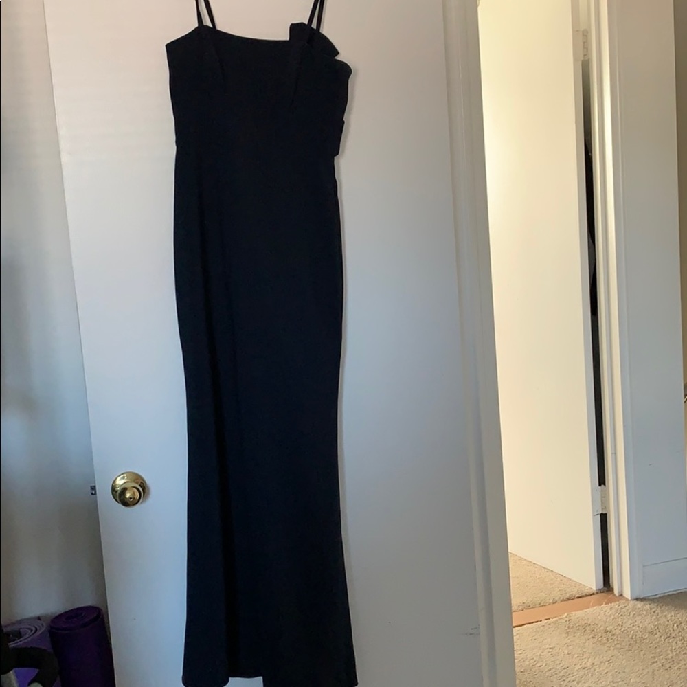Lela Rose Bow Back Crepe Gown